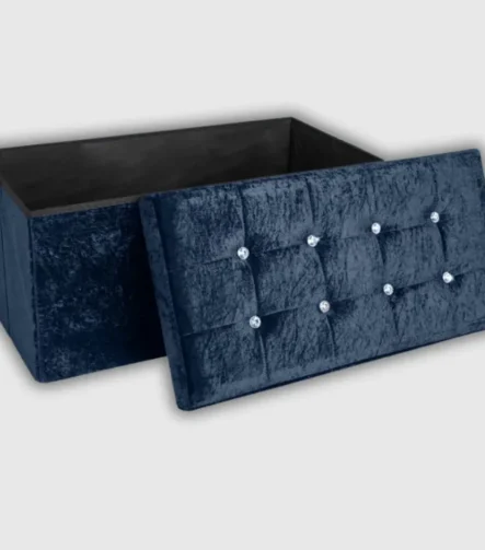 Storage Box Crushed Velvet Navy