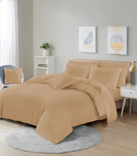 Latte easy care duvet set