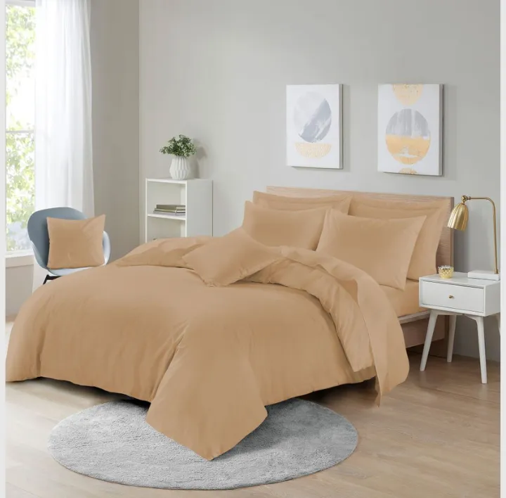 Latte easy care duvet set