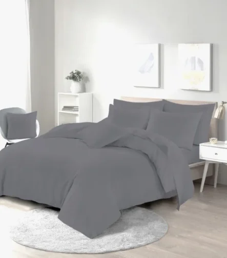Grey easy care duvet set