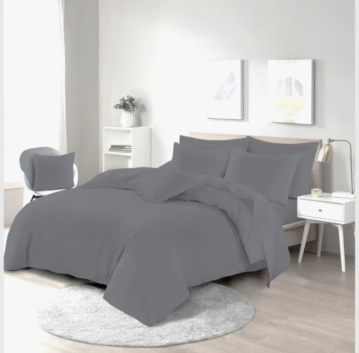 Grey easy care duvet set