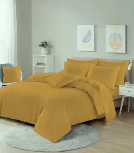Mustard easy care duvet set