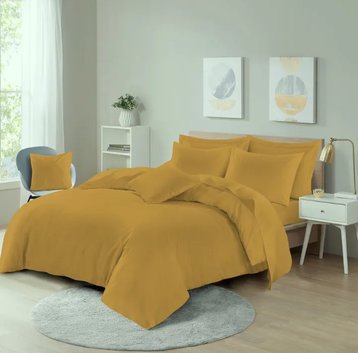 Mustard easy care duvet set