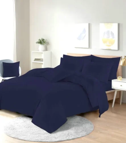 Navy easy care duvet set