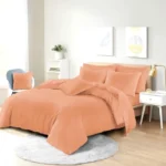 Peach easy care duvet set