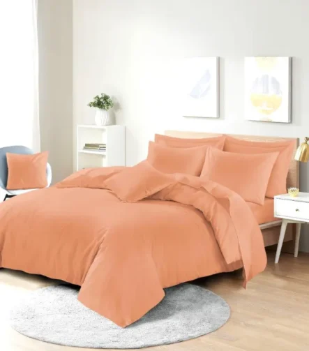 Peach easy care duvet set
