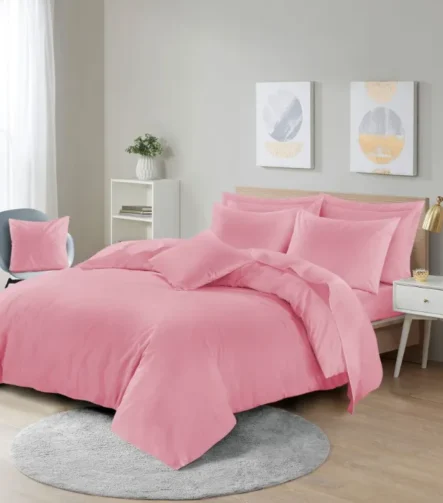 Pink easy care duvet set