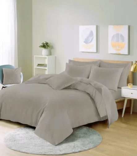 Silver easy care duvet set