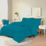 Teal easy care duvet set