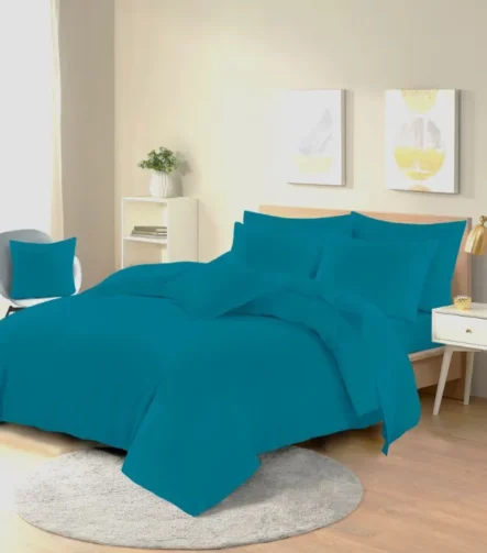 Teal easy care duvet set