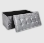Storage Box Crushed Velvet Silver