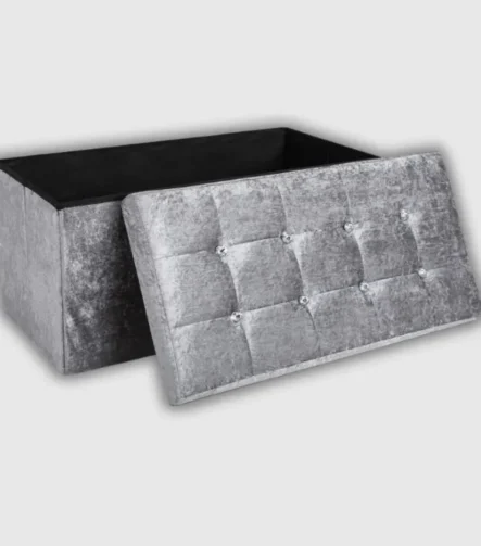 Storage Box Crushed Velvet Silver