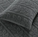 Grey leaves teddy duvet set