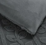 Grey leaves teddy duvet set