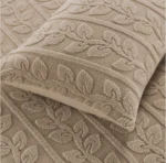Beige leaves teddy duvet set