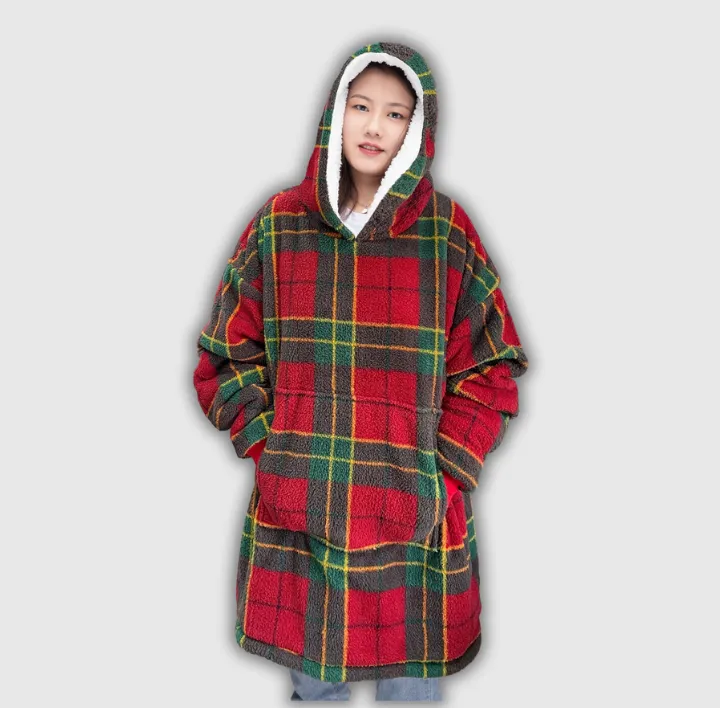 Tartan red hoodie
