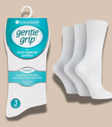White Men Gentle Grip Socks