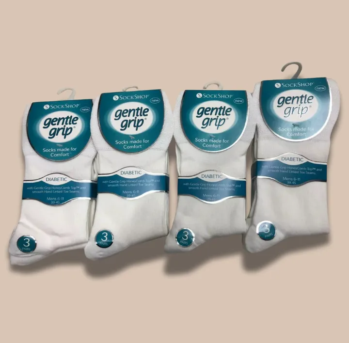 White Men Gentle Grip Socks