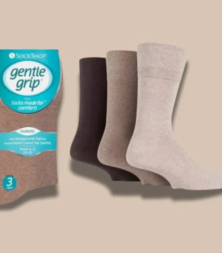 Brown Men Gentle Grip Socks