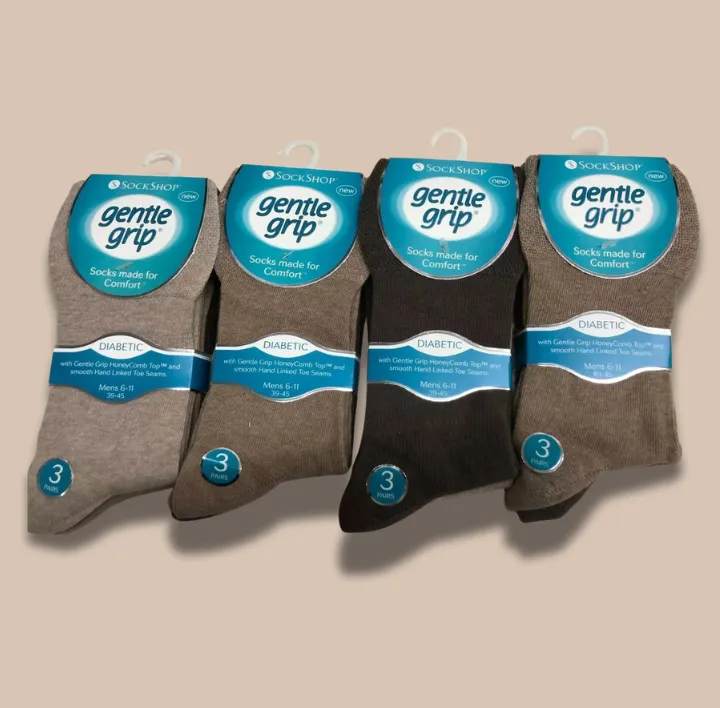 Brown Men Gentle Grip Socks