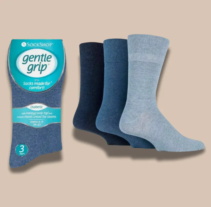 Blue Men Gentle Grip Socks