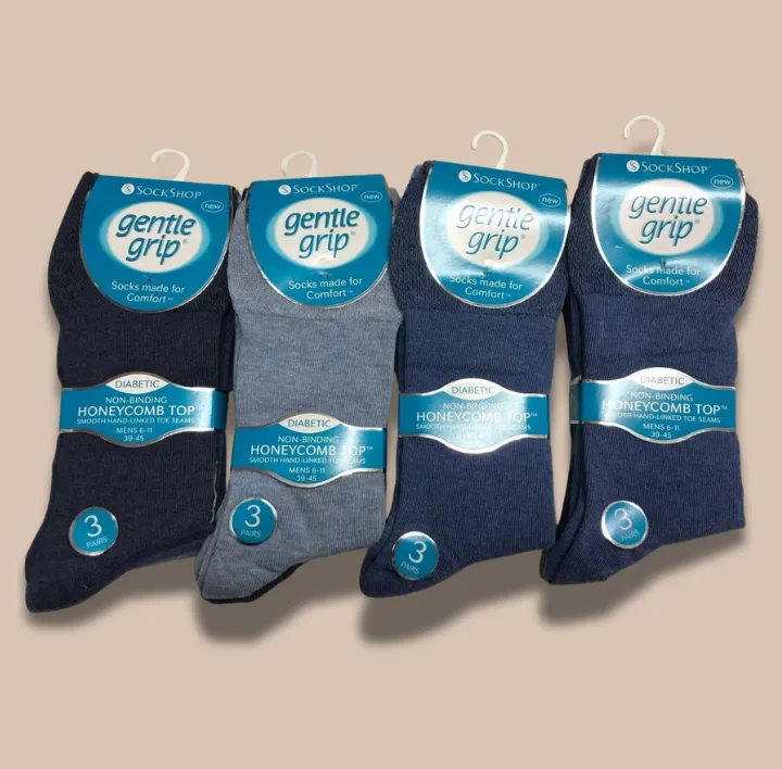 Blue Men Gentle Grip Socks