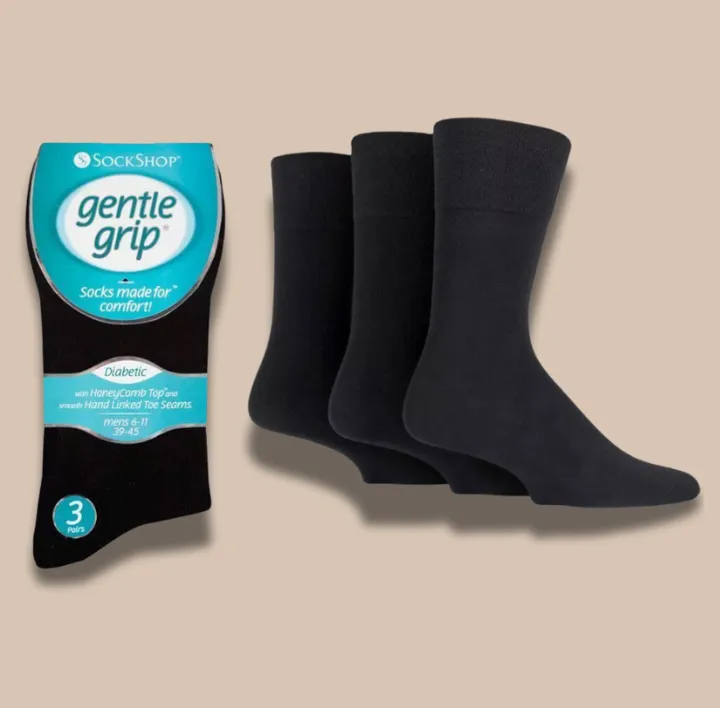 Black Men Gentle Grip Socks