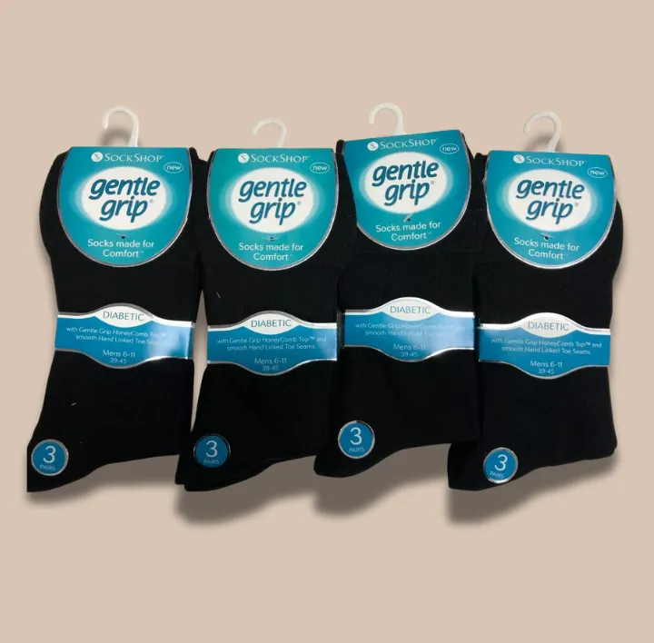 Black Men Gentle Grip Socks