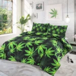 Cannabis leaf duvet set - Cannabis black