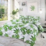 Cannabis leaf duvet set - Cannabis White