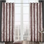 Crushed velvet curtains - blush pink