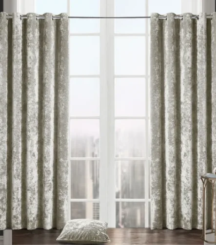 Crushed velvet curtains - cream