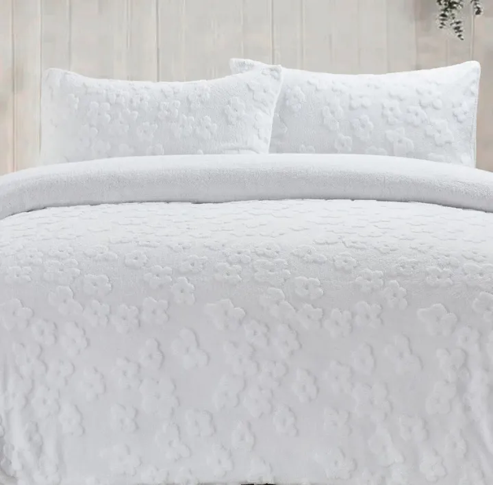Daisy White Teddy duvet set