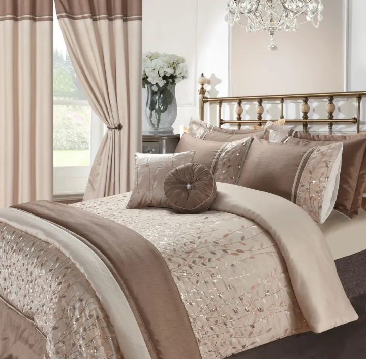 Marie Embroidery Duvet set - Latte