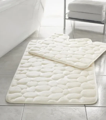 Cream Pebble bath set