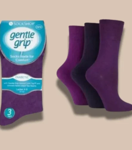 Purple Women Gentle Grip Socks