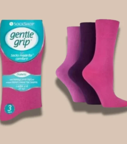 Pink Women Gentle Grip Socks