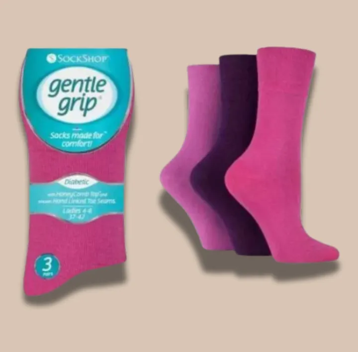 Pink Women Gentle Grip Socks