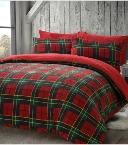 Tartan- red check duvet set