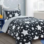 Stars duvet set - charcoal & silver