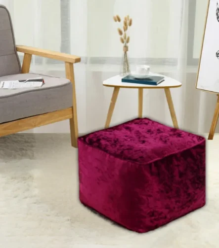 Burgundy Crushed Valvet Bean Bag