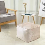 Cream Crushed Valvet Bean Bag