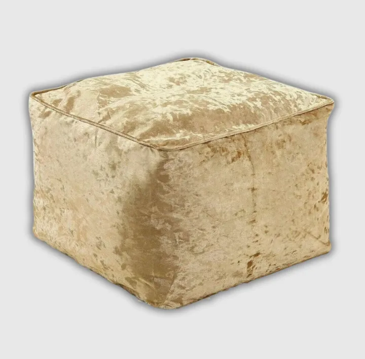 Gold Crushed Valvet Bean Bag