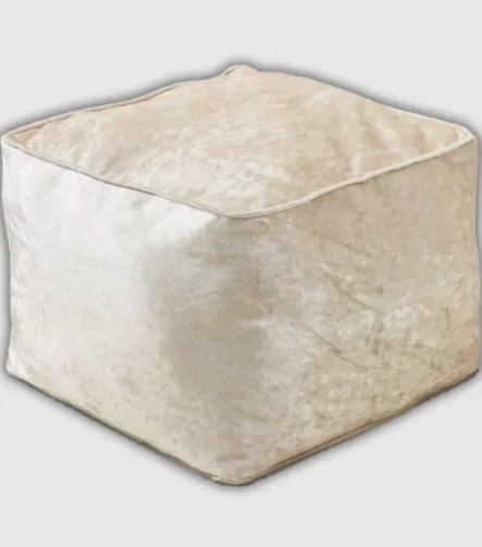 Cream Crushed Valvet Bean Bag