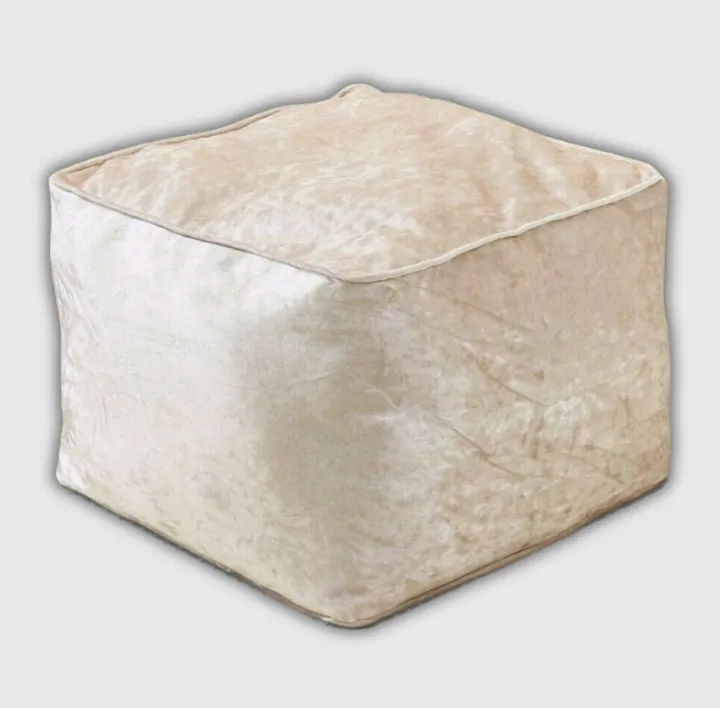 Cream Crushed Valvet Bean Bag