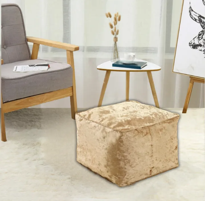 Gold Crushed Valvet Bean Bag