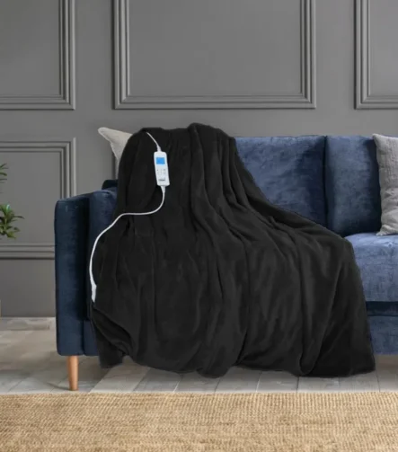 Black Electric Heated Throw