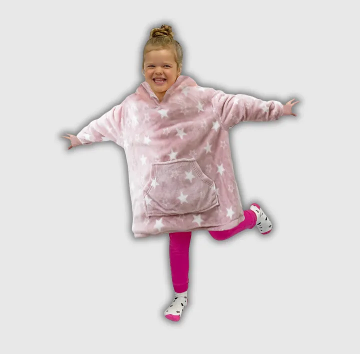 Kids Stars hoodie Blush Pink